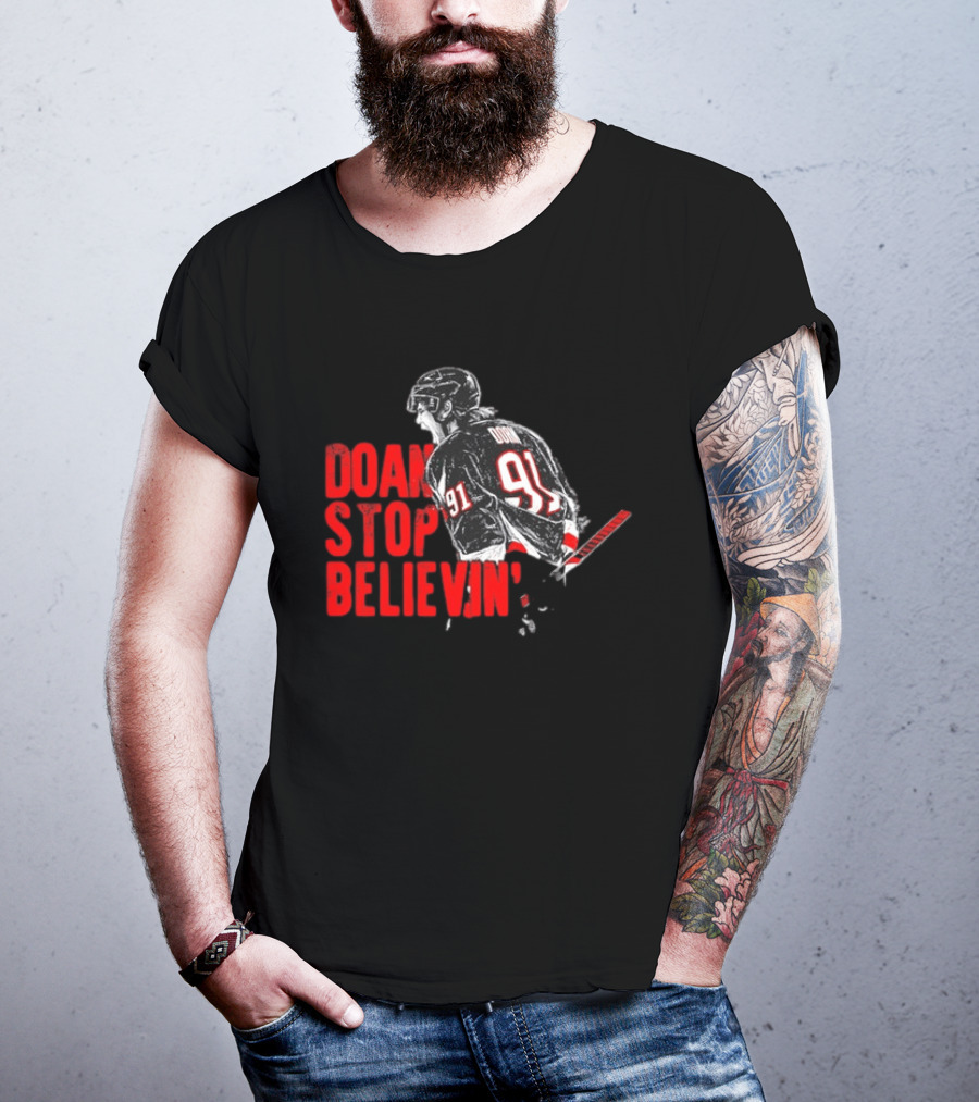 Josh Doan Stop Believin' Number 91 NHL Hockey T-Shirt
