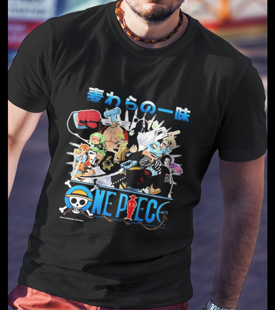 One Piece Straw Hat Pirates Anime Characters Collage T-Shirt