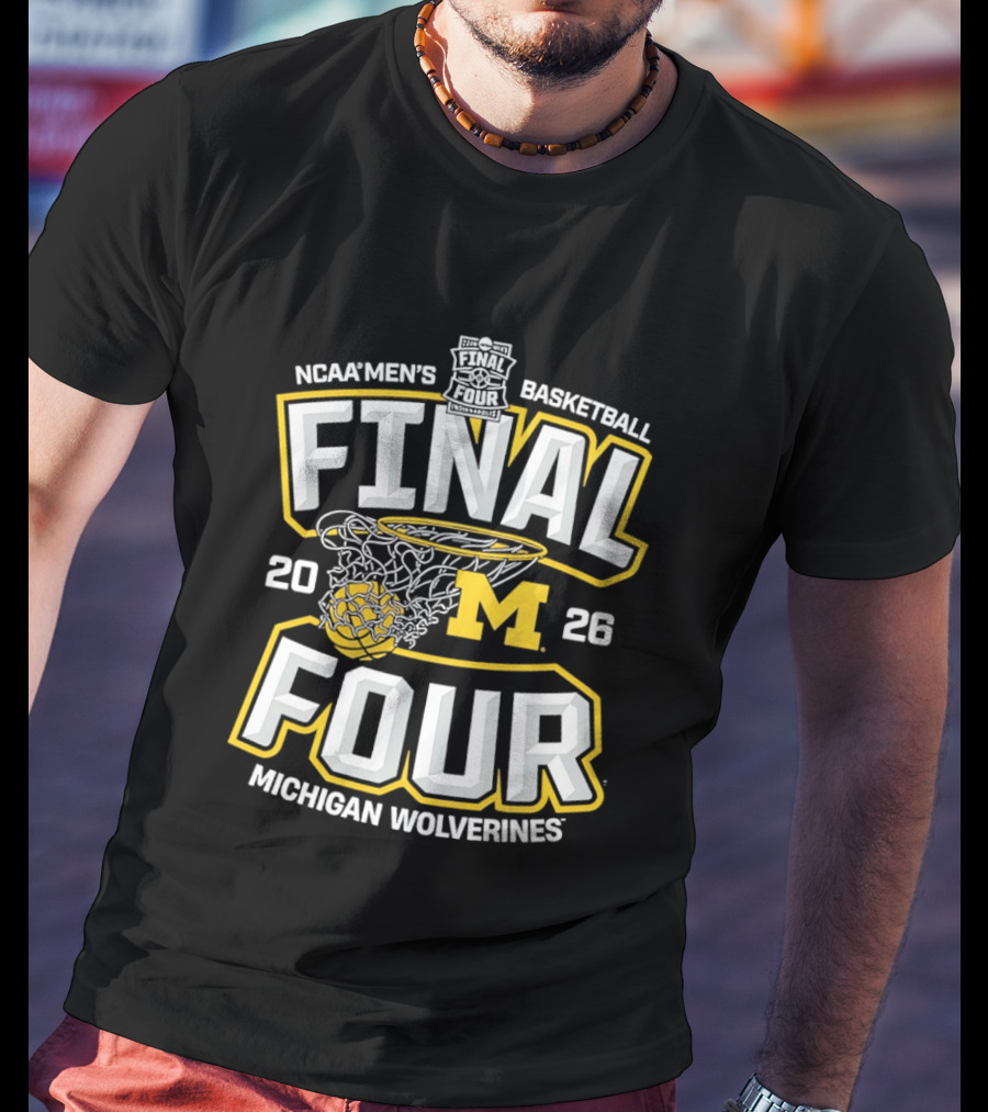 NCAA Men's Basketball Final Four 2026 Michigan Wolverines T-Shirt