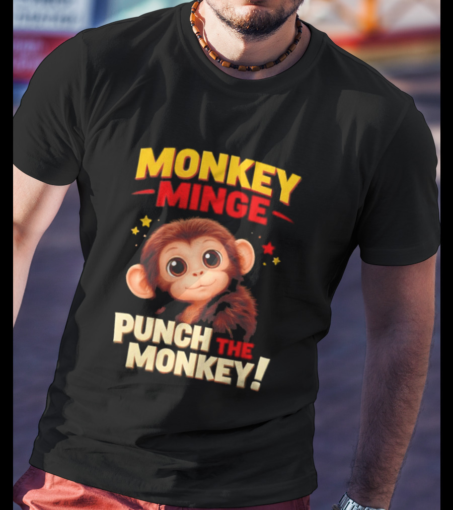 Monkey Minge Punch That Monkey Cute Cartoon Monkey T-Shirt