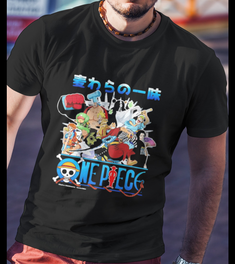 One Piece Anime Straw Hat Crew Cast Collage T-Shirt