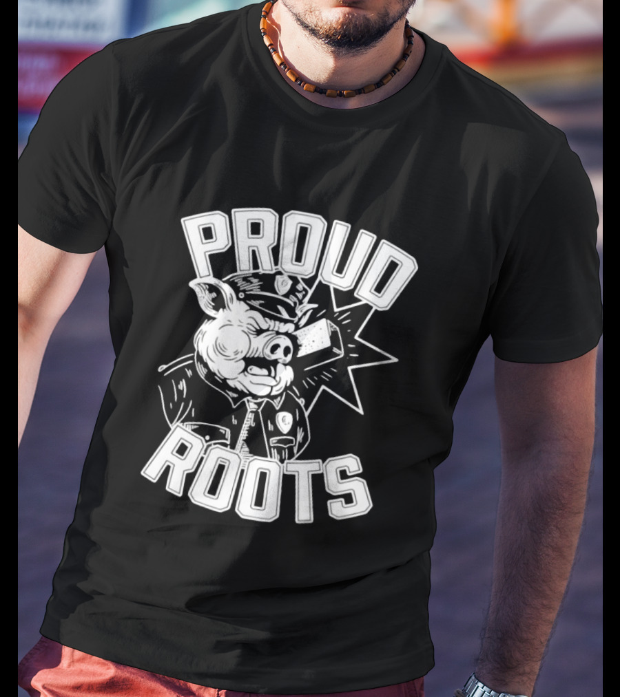 Proud Roots Pig Police Uniform Stars And Stripes T-Shirt