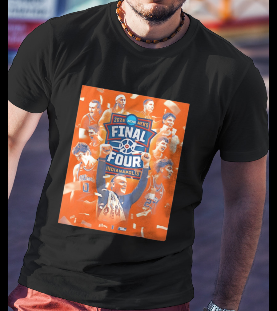 2026 NCAA Men's Final Four Indianapolis Illinois Illini Basketball T-Shirt