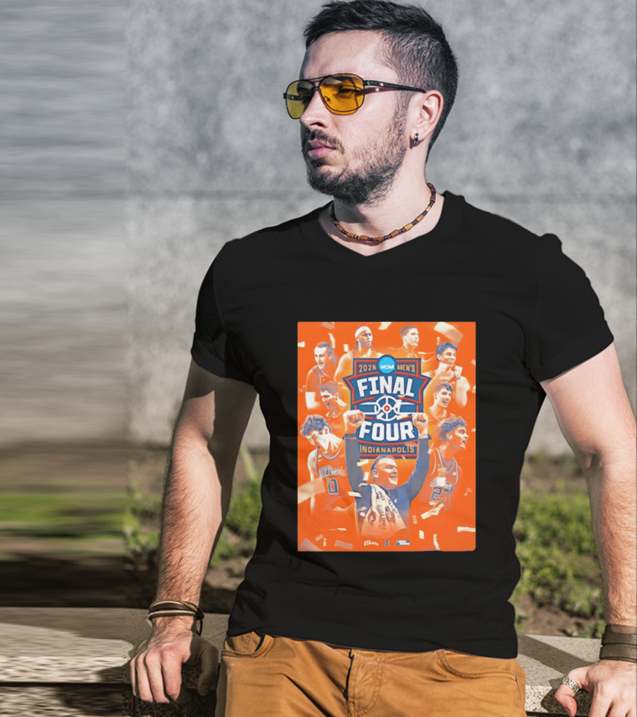 2026 NCAA Men's Final Four Indianapolis Illinois Illini Basketball T-Shirt