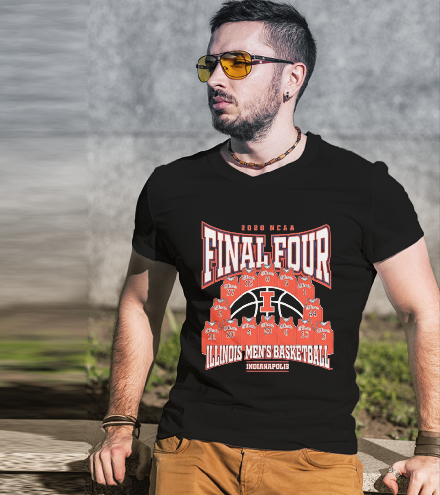 2026 NCAA Final Four Illinois Men's Basketball Indianapolis T-Shirt