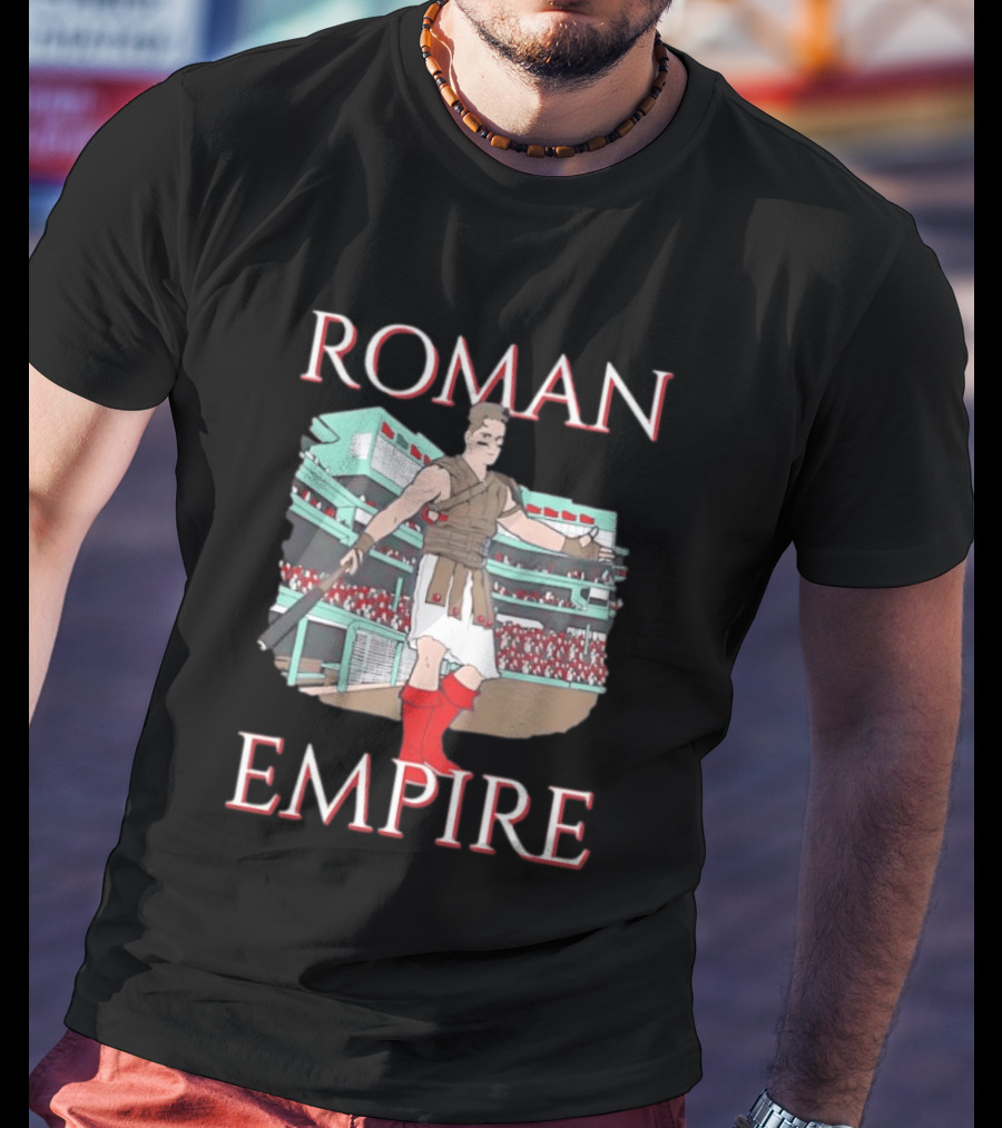 Roman Empire Baseball Field Cartoon Player In Ancient Gladiator Outfit T-Shirt