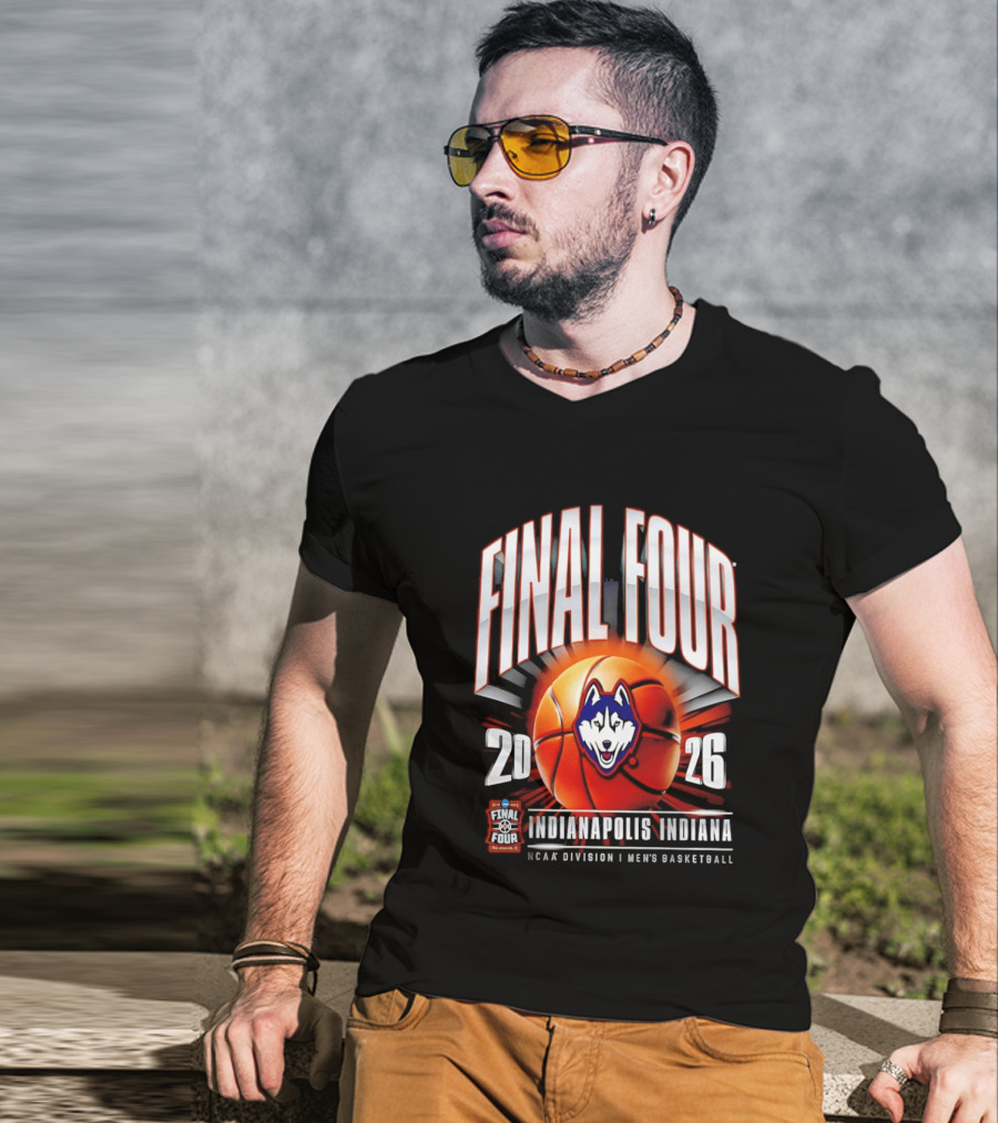 UConn Huskies 2026 NCAA Division I Men's Basketball Tournament Final Four Indianapolis Indiana T-Shirt