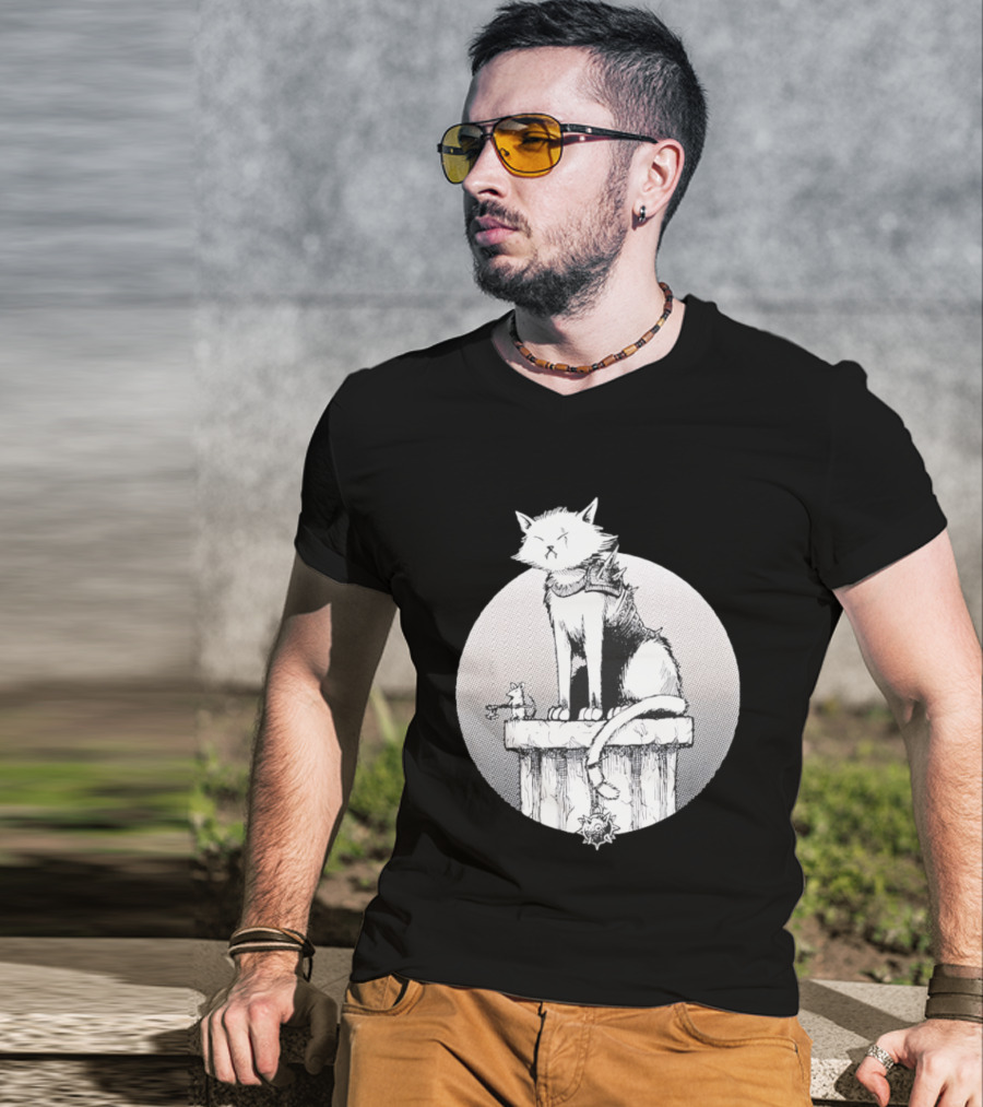 Unlikely Companions White Cat Armor Mouse Weapon Adventure T-Shirt