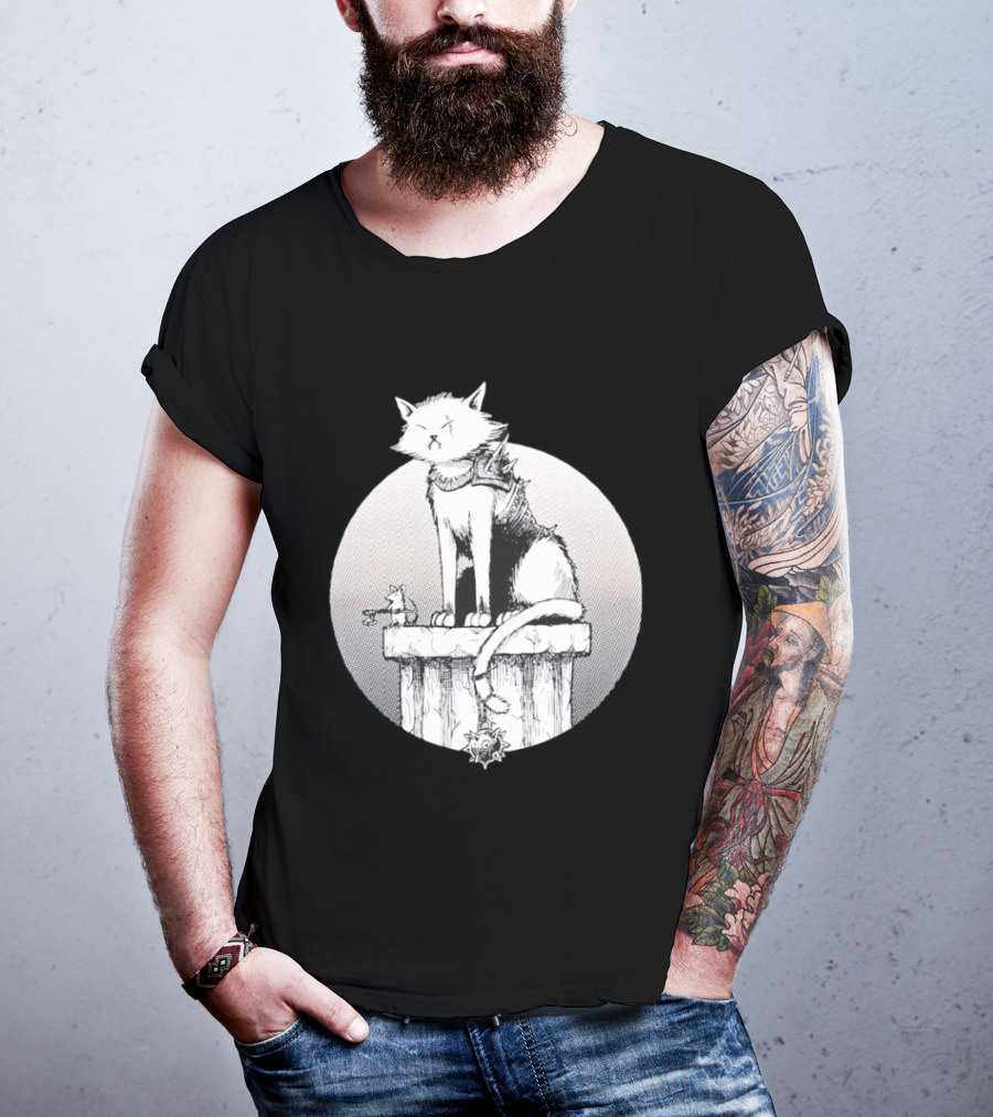 Unlikely Companions White Cat Armor Mouse Weapon Adventure T-Shirt