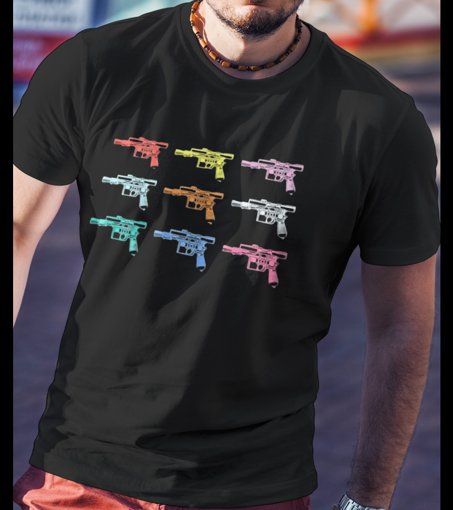 Warhol Blasters Pop Art Colorful Retro Blaster Pistol T-Shirt
