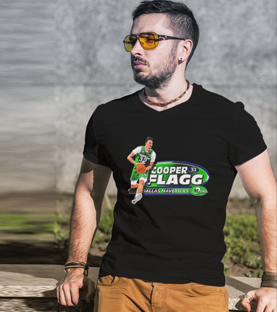 Cooper Flagg Dallas Mavericks 32 ROY Basketball Player T-Shirt
