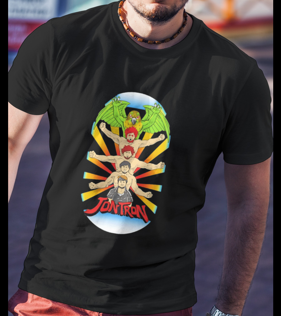 JonTron Characters Cartoon With Green Parrot T-Shirt
