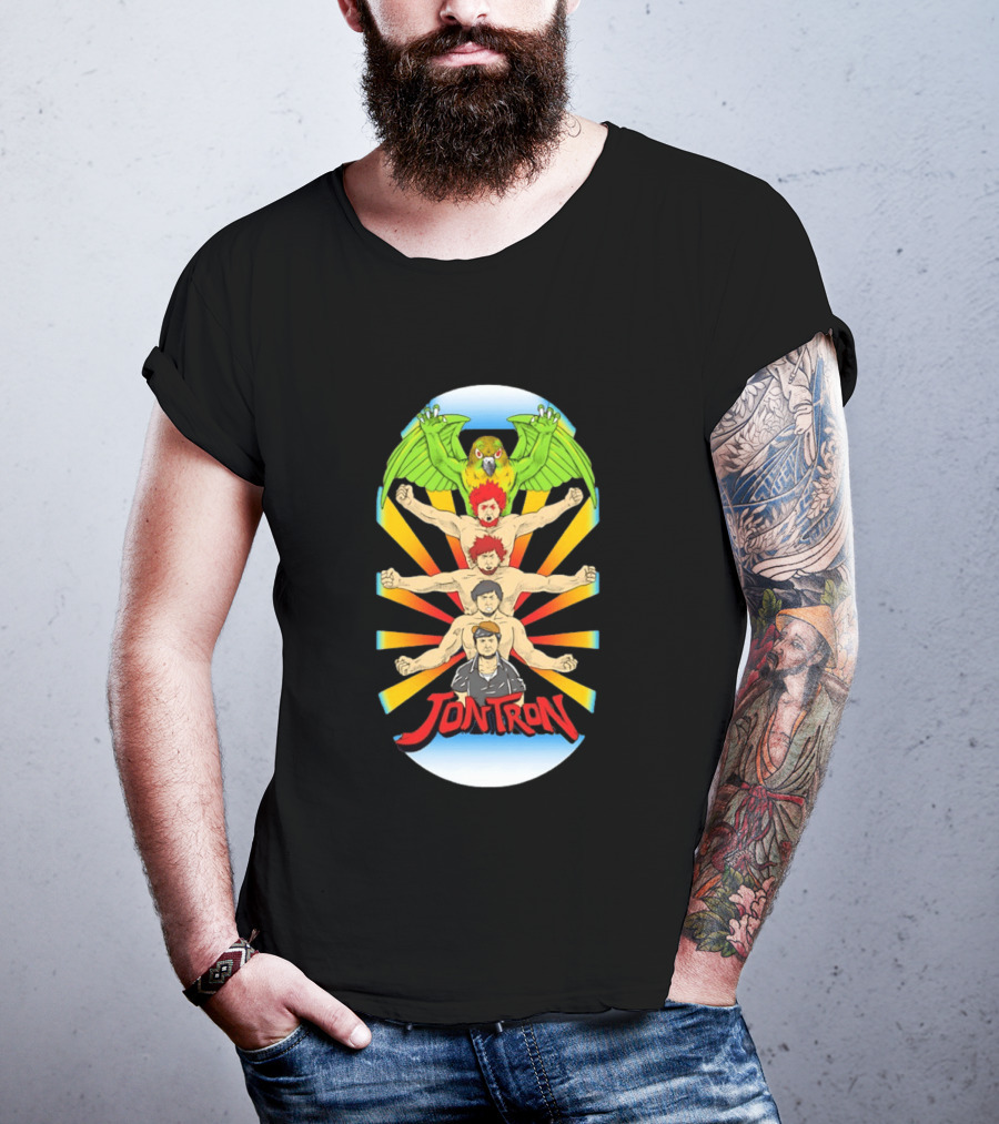 JonTron Characters Cartoon With Green Parrot T-Shirt