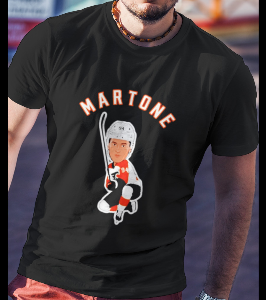 Philadelphia Flyers Porter Martone 94 Hockey Caricature T-Shirt