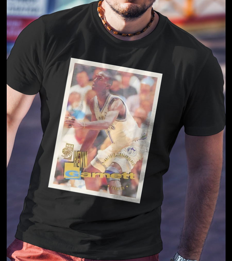 Kevin Garnett NBA 1995 Minnesota Timberwolves Rookie Card Forward T-Shirt