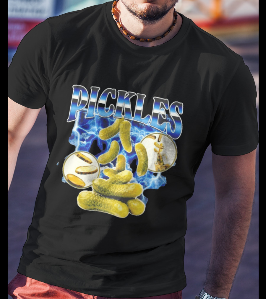 Thunder Pickles Crunch Power Electric Blue Lightning Pickles T-Shirt