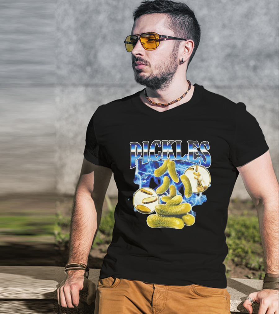 Thunder Pickles Crunch Power Electric Blue Lightning Pickles T-Shirt