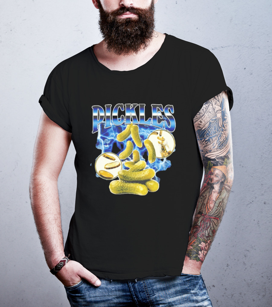 Thunder Pickles Crunch Power Electric Blue Lightning Pickles T-Shirt