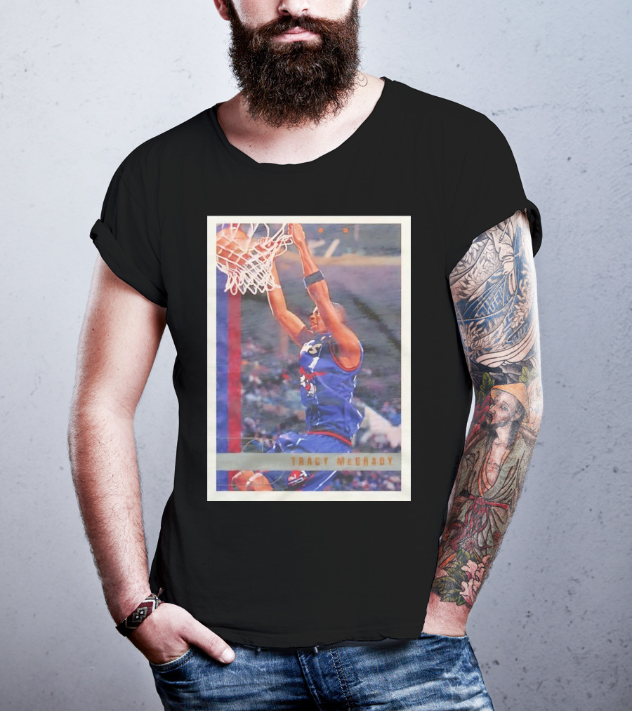 Tracy McGrady Toronto Raptors 1996 Basketball Card Dunk Slam T-Shirt