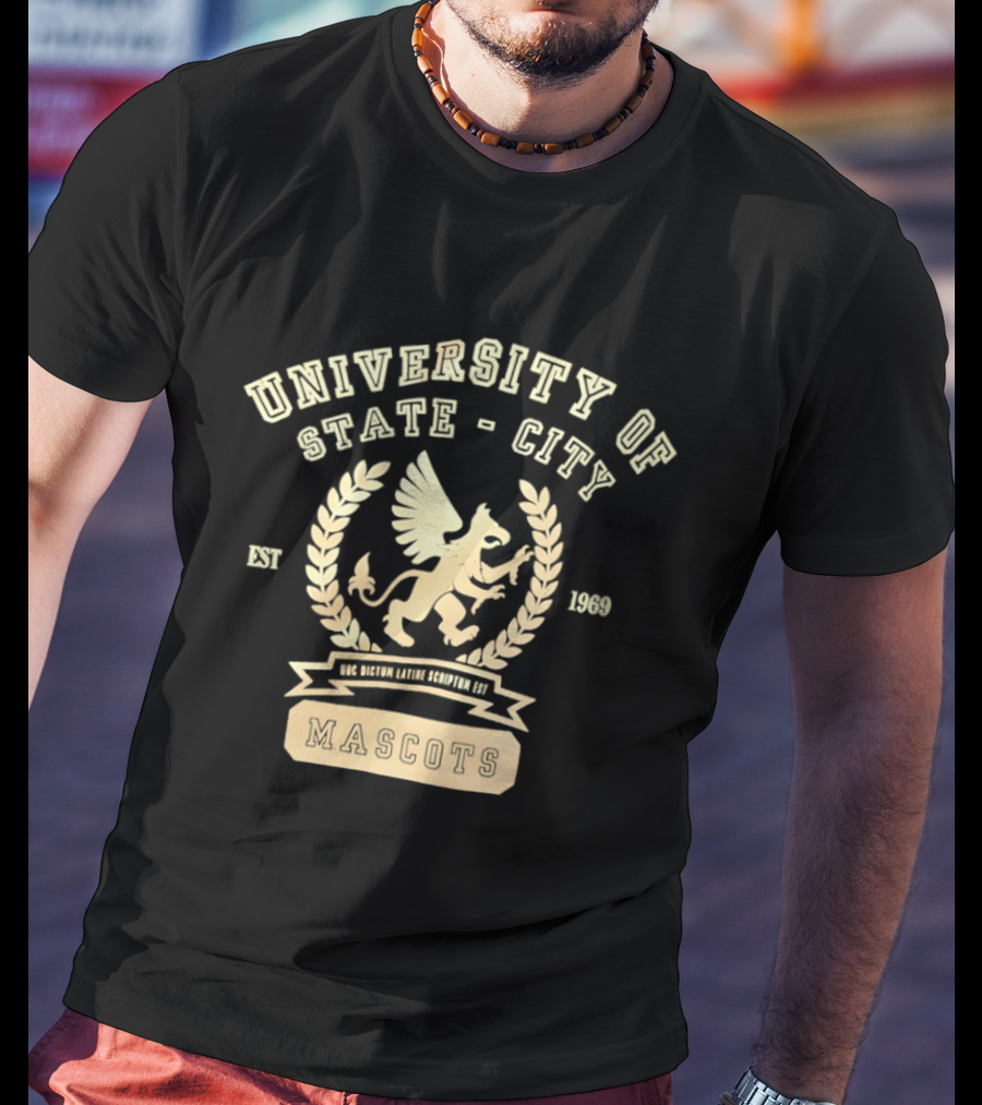 University Of State City Hoc Dictum Latine Scriptum Est Mascots 1969 Griffin T-Shirt