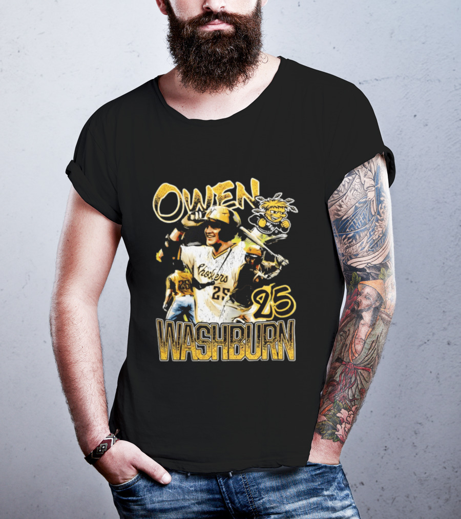 Owen Washburn Wichita State Shockers Baseball Celebration 25 T-Shirt