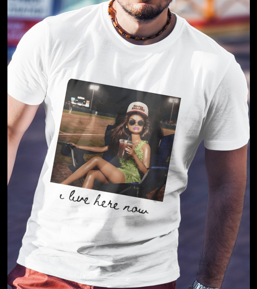 Barbie Doll Baseball Mom Kansas Ballers I Live Here Now T-Shirt