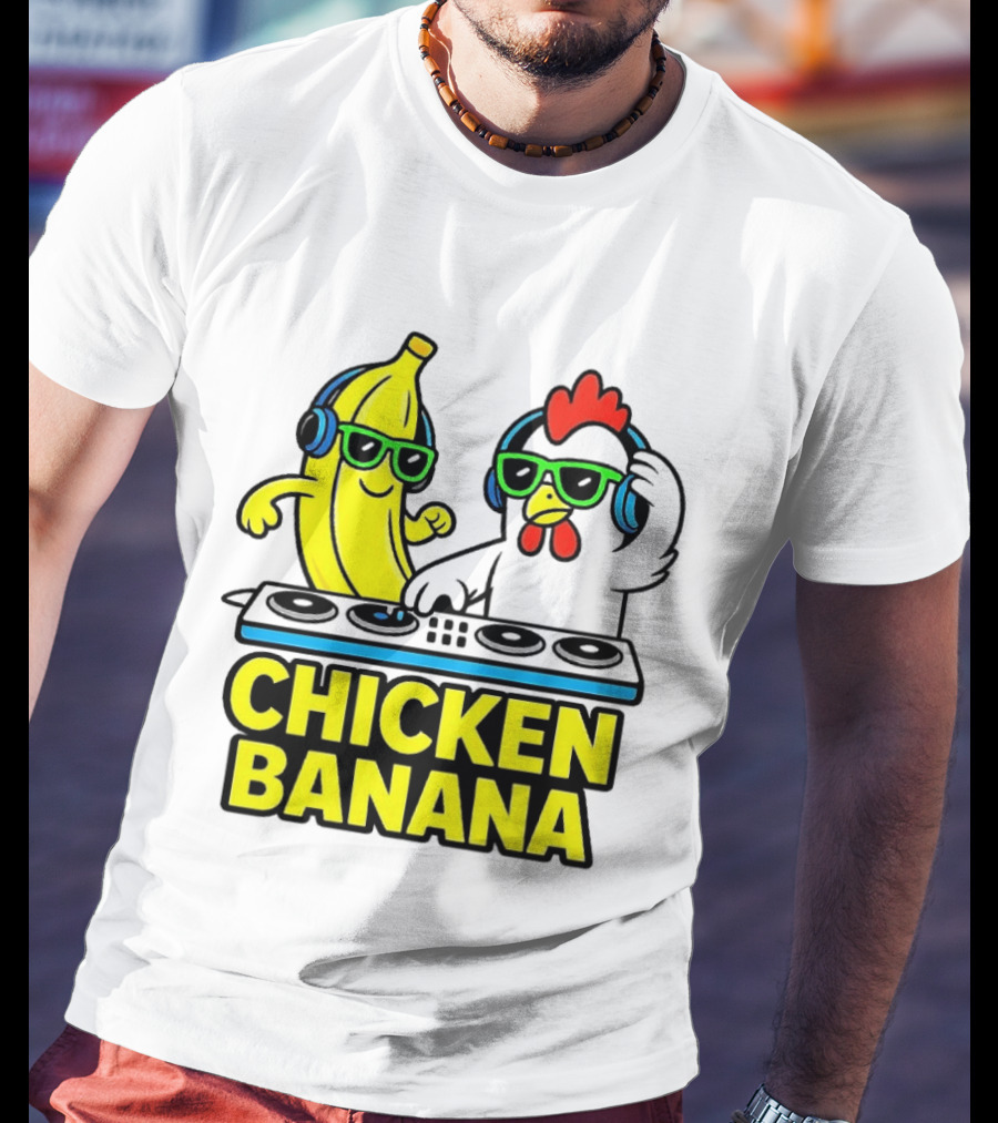 Chicken Banana DJ Headphones Music Party T-Shirt