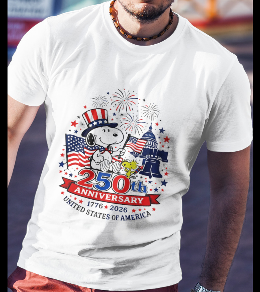 Snoopy 250th Anniversary 1776 2026 Patriotic Celebration United States Of America T-Shirt