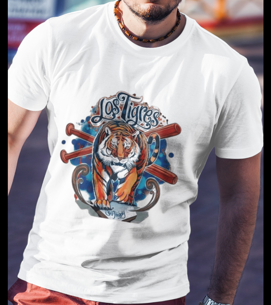 Los Tigres Detroit Baseball Tiger Art 2026 T-Shirt