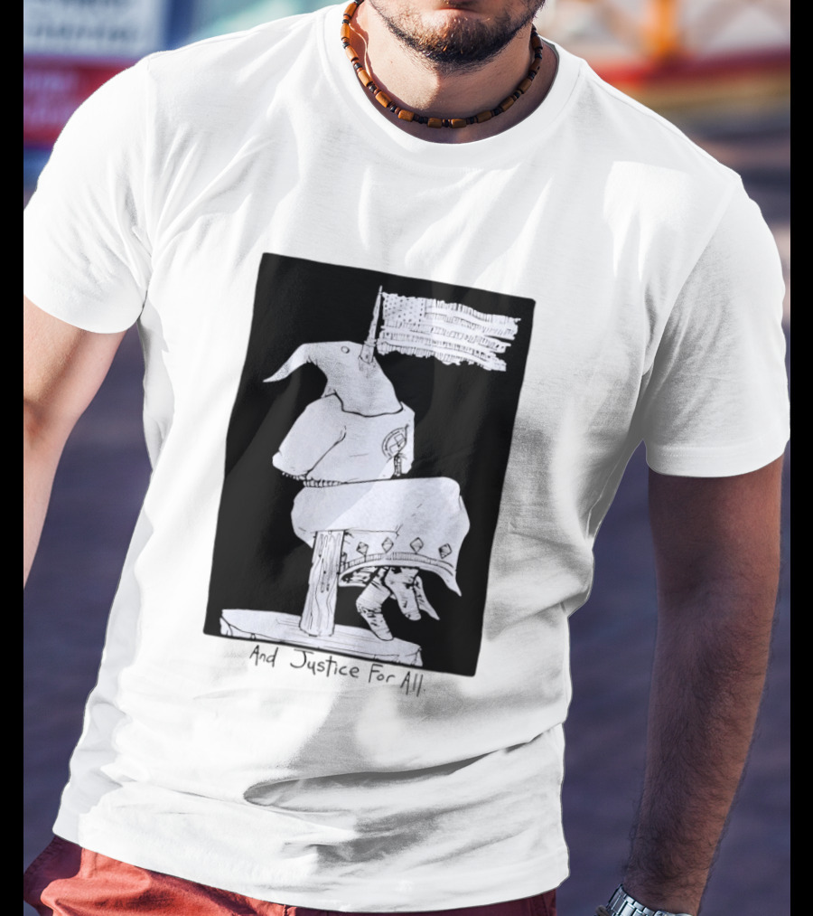 Anti Ku Klux Klan And Justice For All Hanging Effigy With Flag T-Shirt