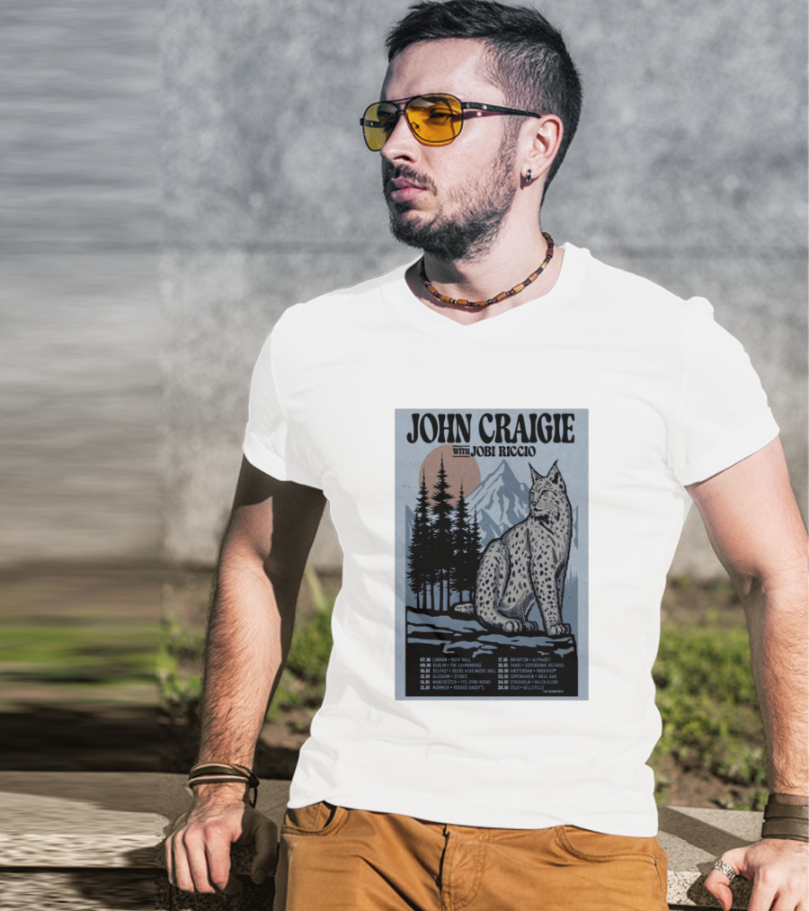 John Craigie With Jobi Riccio Tour 2026 Europe Concert Dates Lynx Mountain Forest T-Shirt