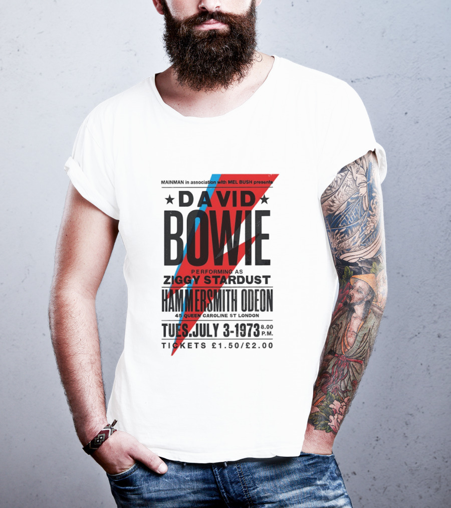 David Bowie Performing As Ziggy Stardust Hammersmith Odeon London July 3 1973 T-Shirt