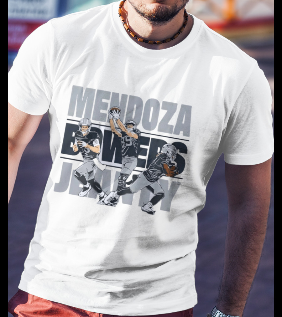 Mendoza Bowers Jerry Las Vegas Raiders Football T-Shirt