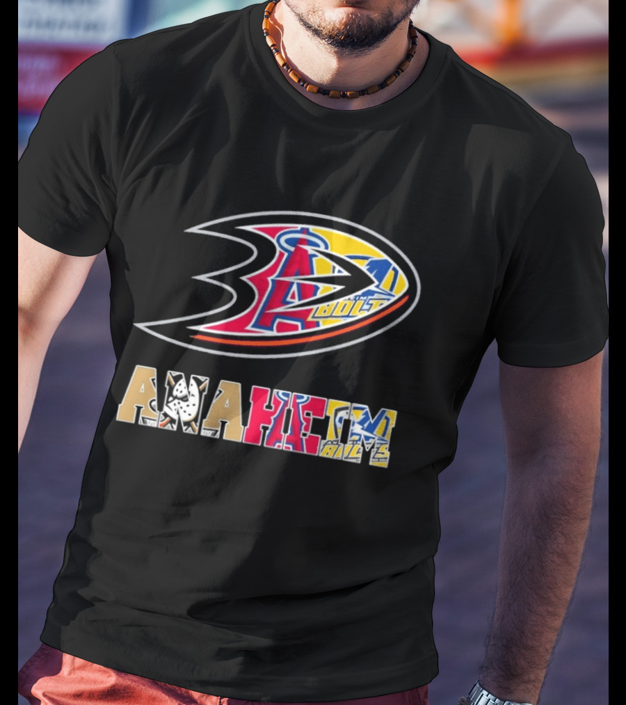 Anaheim Ducks Angels Rams Sports Teams Fan Merchandise T-Shirt