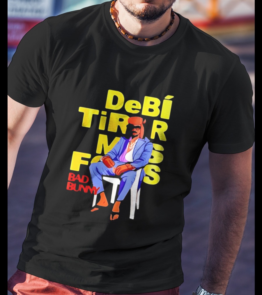 Bad Bunny DeBí Tirar Más Fotos Cartoon Style 2026 World Tour T-Shirt