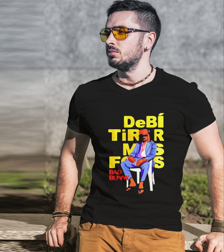 Bad Bunny DeBí Tirar Más Fotos Cartoon Style 2026 World Tour T-Shirt