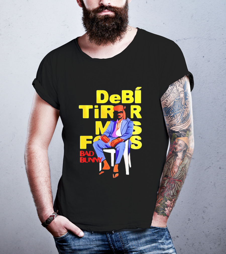 Bad Bunny DeBí Tirar Más Fotos Cartoon Style 2026 World Tour T-Shirt