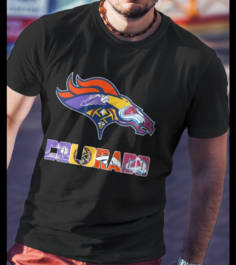 Denver Broncos Colorado Rockies Nuggets Avalanche Sports Fan Gear T-Shirt