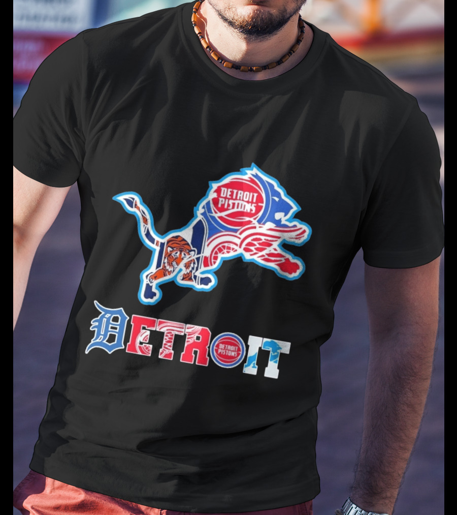 Detroit Lions Tigers Red Wings Pistons Sports Teams Dedication T-Shirt
