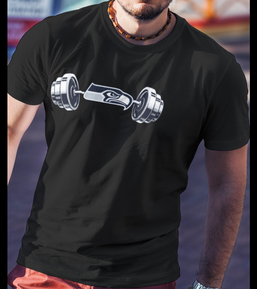 Ernest Jones IV Seahawks Barbell Weightlifting Fitness T-Shirt