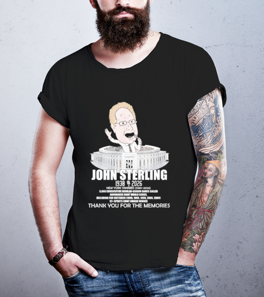 John Sterling New York Yankees 1938 2026 Thank You For The Memories Stadium T-Shirt