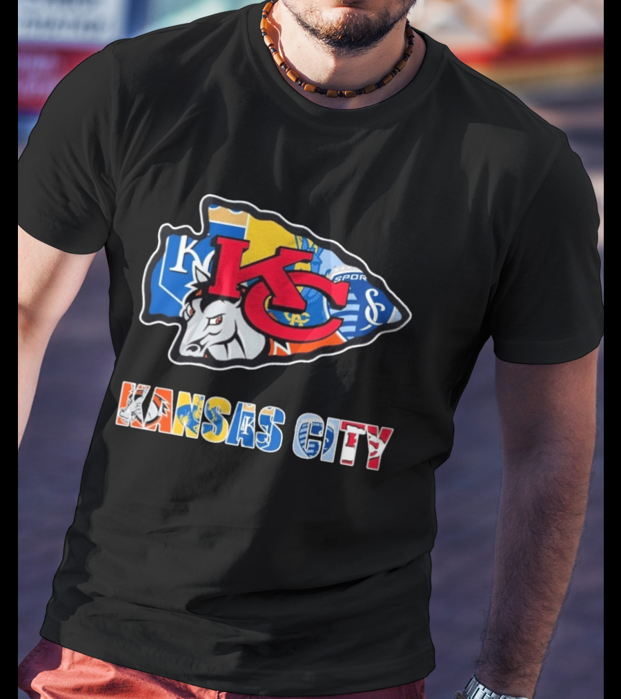Kansas City Chiefs Royals Sporting KC Crest T-Shirt