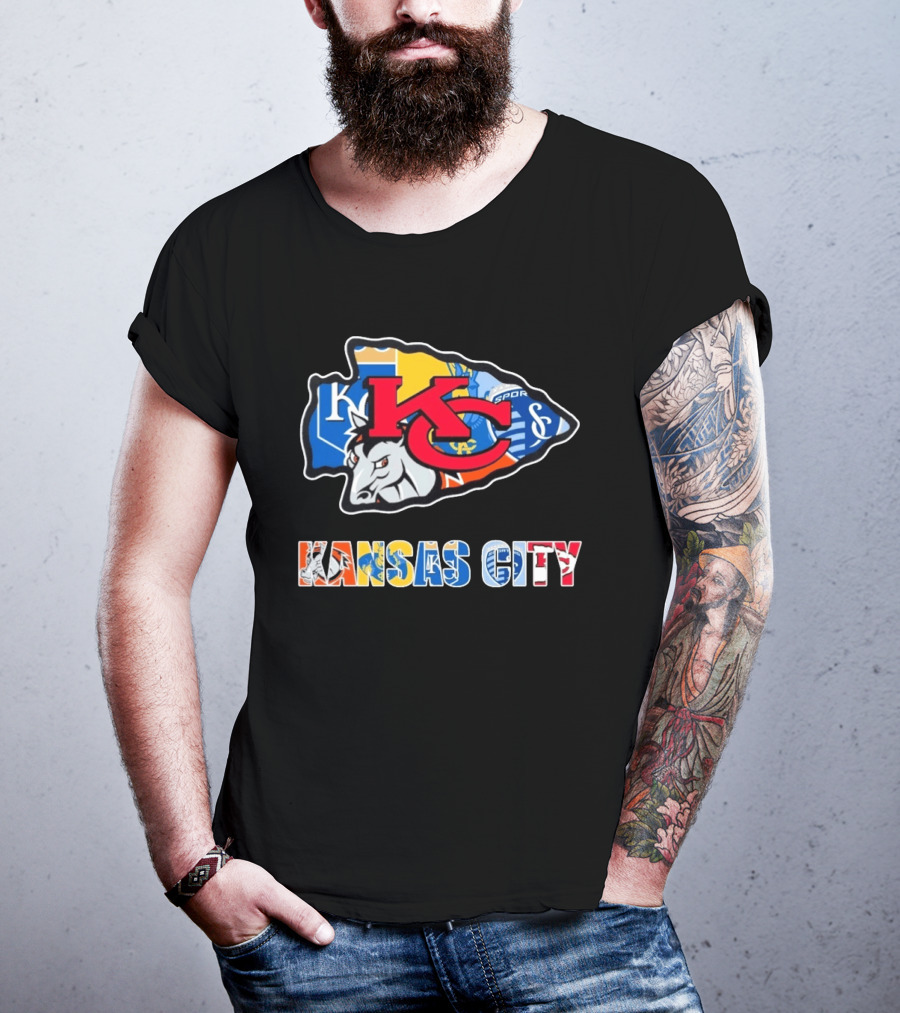 Kansas City Chiefs Royals Sporting KC Crest T-Shirt