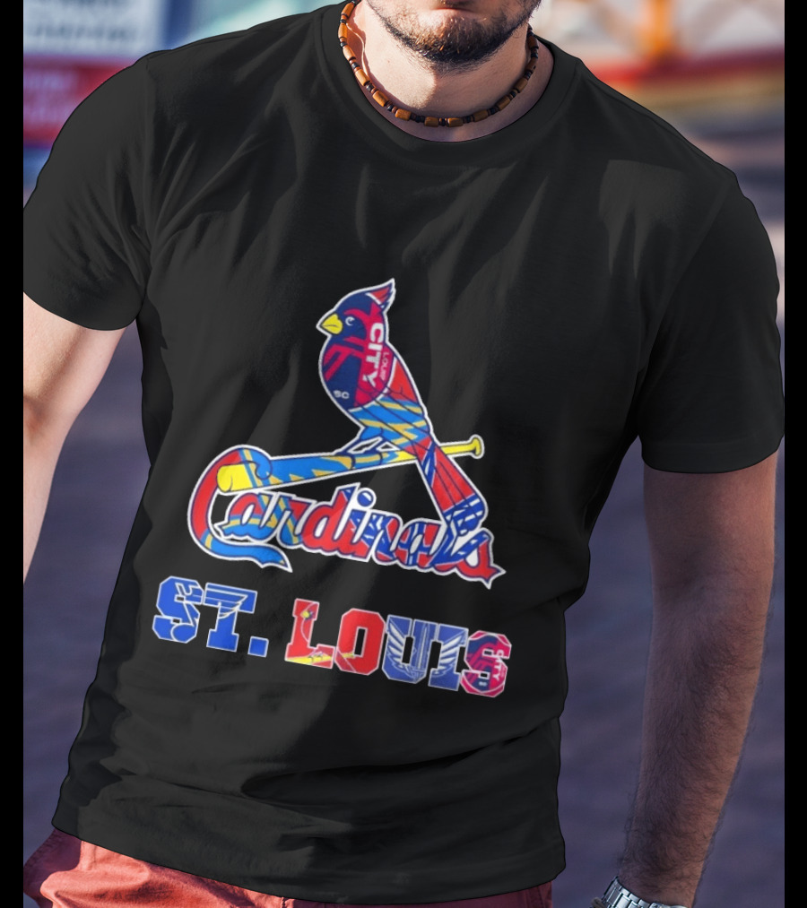 St Louis Cardinals City Soccer Blue And Red Sports Teams T-Shirt
