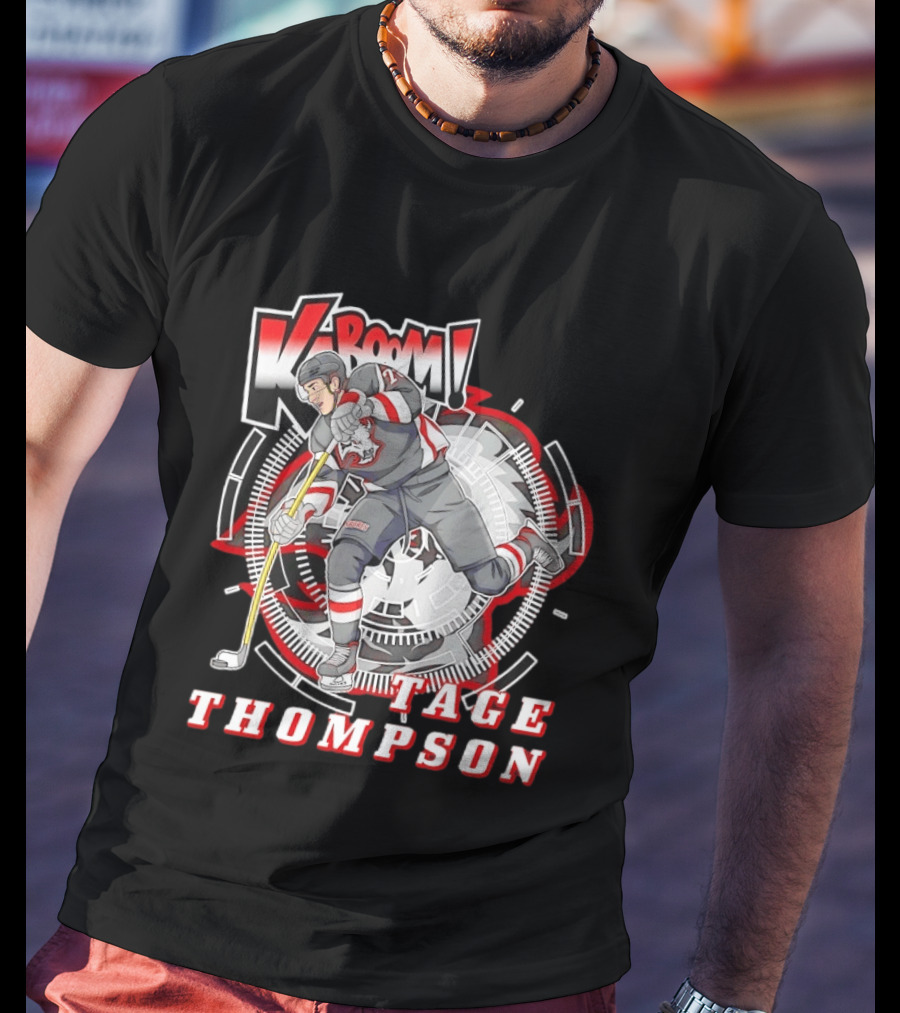 Tage Thompson Kaboom Hockey Comic T-Shirt