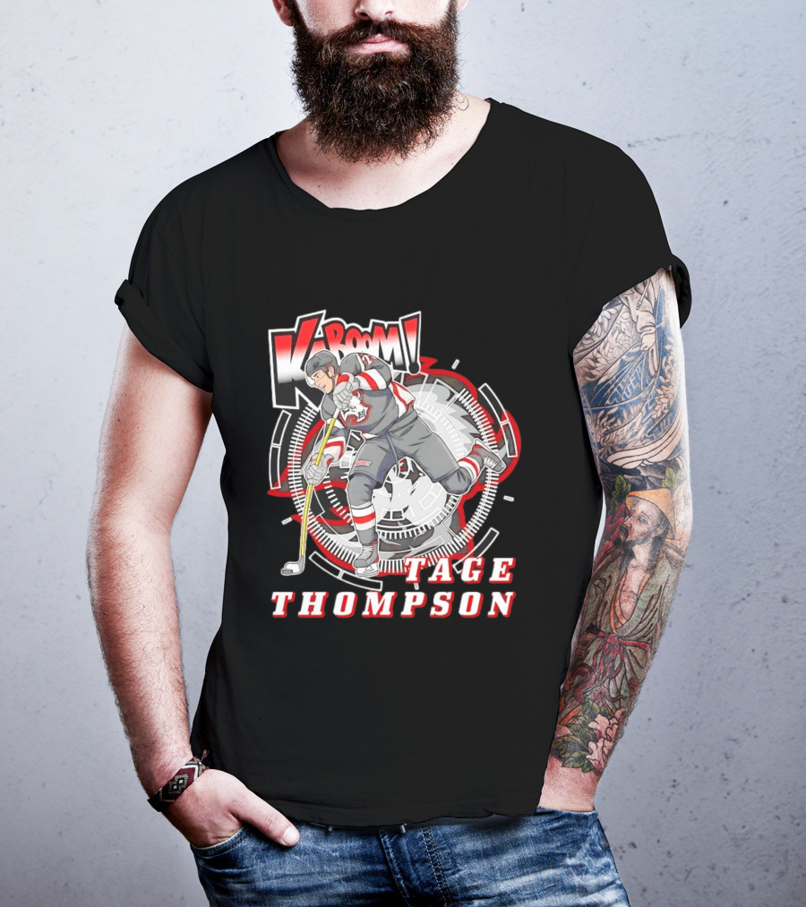 Tage Thompson Kaboom Hockey Comic T-Shirt