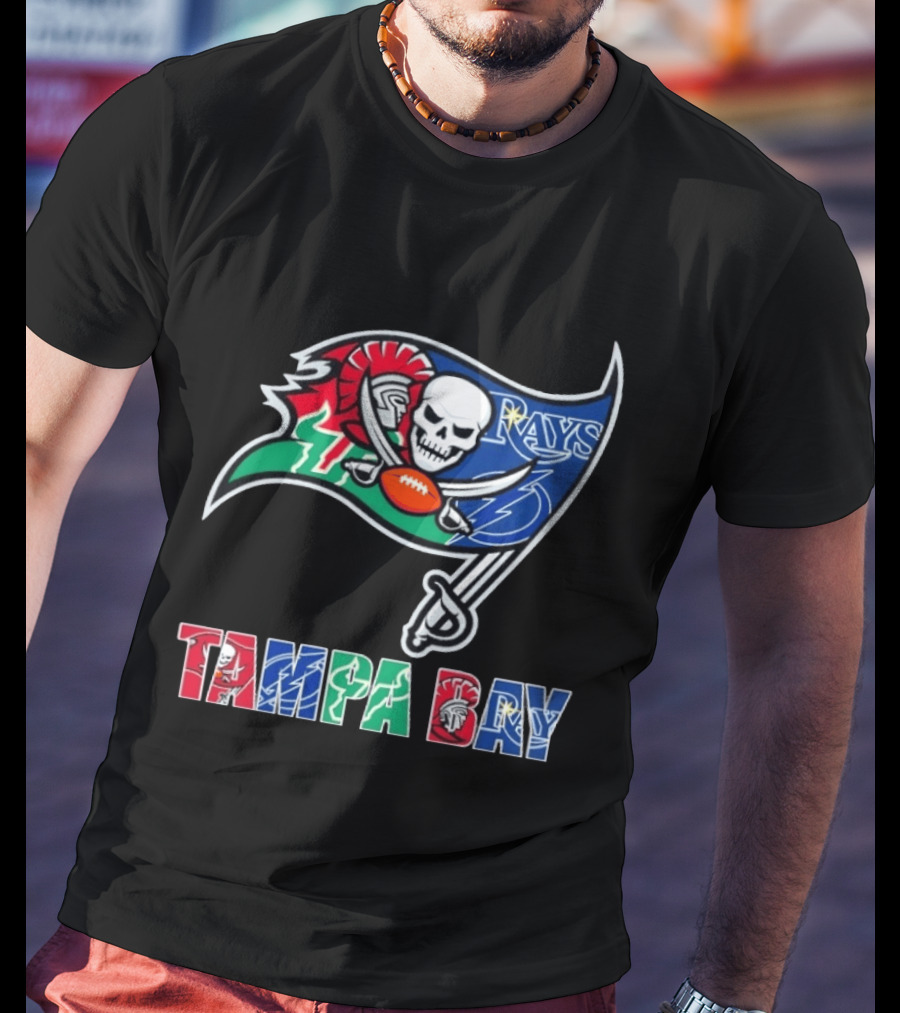 Tampa Bay Buccaneers Rays Lightning Sports Teams Flag T-Shirt