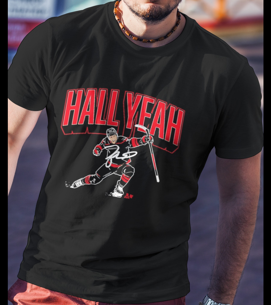 Hockey Player Hall Yeah Red And White Sports T-Shirt