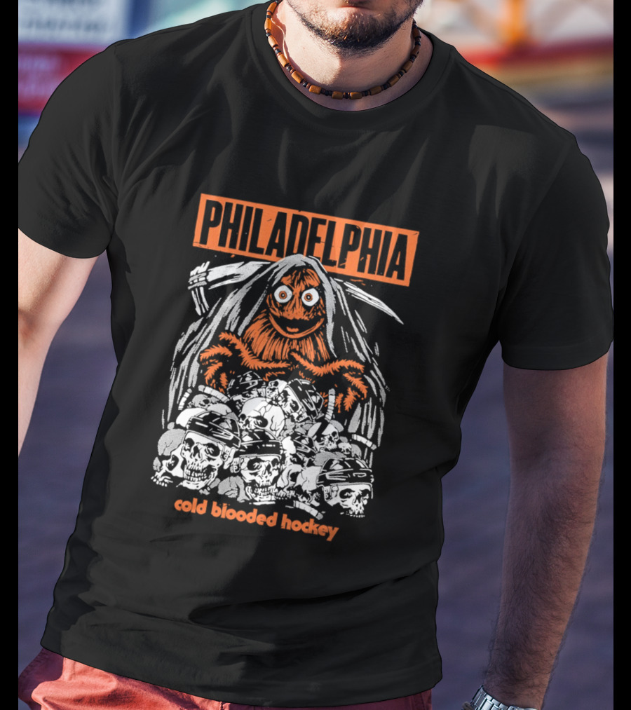 Philadelphia Gritty Reaper Cold Blooded Hockey Skulls T-Shirt