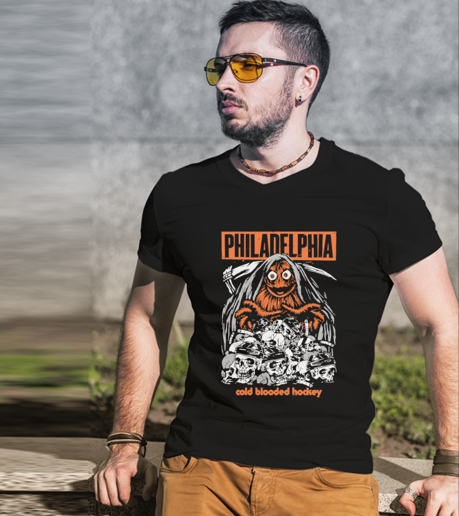 Philadelphia Gritty Reaper Cold Blooded Hockey Skulls T-Shirt